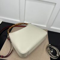 Gucci Women Diana Medium Shoulder Bag White Leather Double G (9)