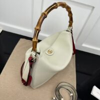 Gucci Women Diana Medium Shoulder Bag White Leather Double G (9)