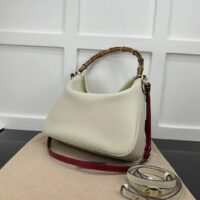 Gucci Women Diana Medium Shoulder Bag White Leather Double G (9)