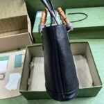 Gucci Women Diana Medium Tote Bag Double G Black Leather Bamboo Handles – Image 4