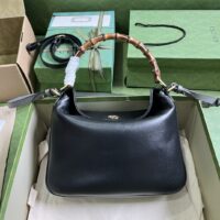 Gucci Women Diana Small Shoulder Bag Black Leather Double G (1)