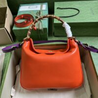 Gucci Women Diana Small Shoulder Bag Orange Leather Double G (3)