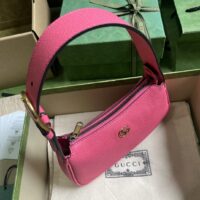 Gucci Women GG Aphrodite Mini Shoulder Bag Double G Pink Soft Leather (11)