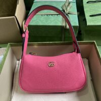 Gucci Women GG Aphrodite Mini Shoulder Bag Double G Pink Soft Leather (11)