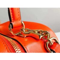 Gucci Women GG Blondie Top Handle Bag Orange Leather Round Interlocking G (9)