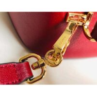 Gucci Women GG Blondie Top Handle Bag Red Leather Round Interlocking G (7)