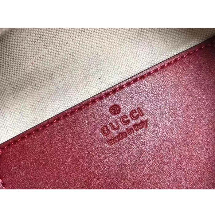 Gucci Women GG Blondie Top Handle Bag Red Leather Round Interlocking G (9)