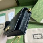 Gucci Women GG Chain Wallet Interlocking G Python Bow Black Leather - Imagen 4