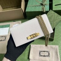 Gucci Women GG Chain Wallet Interlocking G Python Bow Light Pink Leather (2)