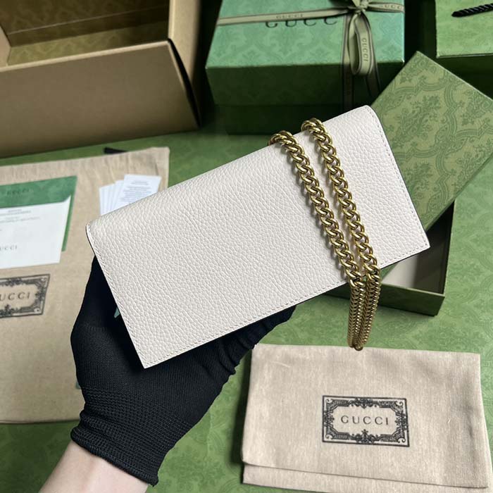 Gucci Women GG Chain Wallet Interlocking G Python Bow Light Pink Leather (7)