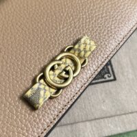 Gucci Women GG Chain Wallet Interlocking G Python Bow Rose Beige Leather (2)