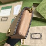 Gucci Women GG Chain Wallet Interlocking G Python Bow Rose Beige Leather - Image 4