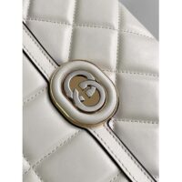 Gucci Women GG Deco Small Shoulder Bag Off White Quilted Leather (1)