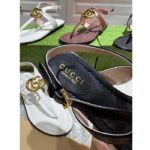 Gucci Women GG Double G Thong Sandal Black Leather Flat 0.5 CM Heel - Image 5