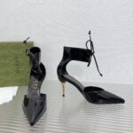 Gucci Women GG High Heel Patent Pump Black Patent Leather 10 CM Heel - Image 4