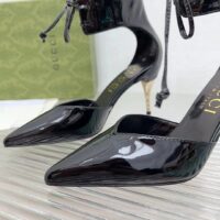 Gucci Women GG High Heel Patent Pump Black Patent Leather 10 CM Heel (4)