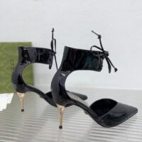 Gucci Women GG High Heel Patent Pump Black Patent Leather 10 CM Heel (4)
