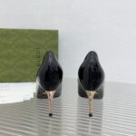 Gucci Women GG High Heel Pump Black Leather Pointed Toe 10 CM Heel - Image 7