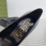 Gucci Women GG High Heel Pump Black Leather Pointed Toe 10 CM Heel - Image 9