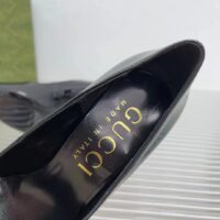 Gucci Women GG High Heel Pump Black Leather Pointed Toe 10 CM Heel (9)