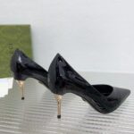 Gucci Women GG High Heel Pump Black Leather Pointed Toe 10 CM Heel - Image 3