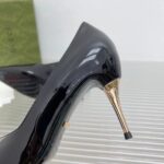 Gucci Women GG High Heel Pump Black Leather Pointed Toe 10 CM Heel - Image 10