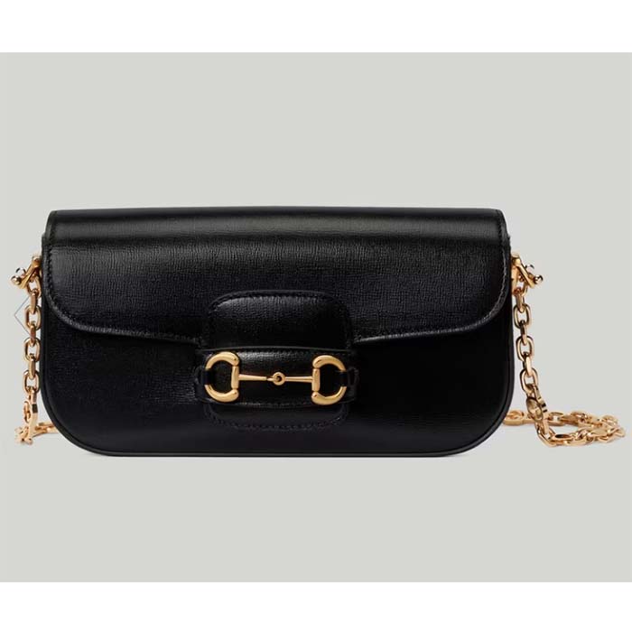Gucci Women GG Horsebit 1955 Small Shoulder Bag Black Leather Top Handle (4)