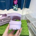 Gucci Women GG Horsebit Platform Sandal Light Pink Rubber Velcro Strap Closure - Image 7