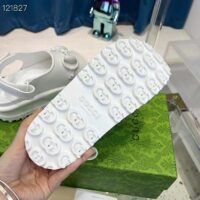 Gucci Women GG Horsebit Platform Sandal White Rubber Velcro Strap Closure (4)