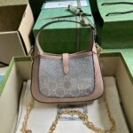 Gucci Women GG Jackie 1961 Mini Crystal GG Lizard Bag Powder Pink Mesh - immagine 3
