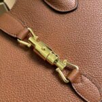 Gucci Women GG Jackie 1961 Small Natural Grain Tote Brown Leather Medium Size - immagine 9