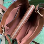 Gucci Women GG Jackie 1961 Small Natural Grain Tote Brown Leather Medium Size - immagine 7