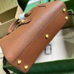 Gucci Women GG Jackie 1961 Small Natural Grain Tote Brown Leather Medium Size - immagine 8