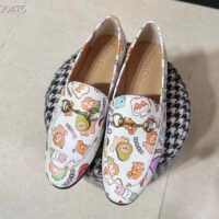 Gucci Women GG Jordaan Animal Print Loafer White Leather Flat (1)