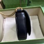 Gucci Women GG Marmont Matelassé Chain Mini Bag Black Chevron Leather Double G - Image 7