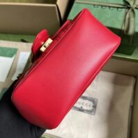Gucci Women GG Marmont Matelassé Mini Shoulder Bag Red Matelassé Chevron Leather (7)