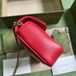 Gucci Women GG Marmont Matelassé Super Mini Bag Red Matelassé Chevron Leather - Imagen 7