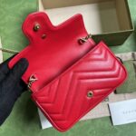 Gucci Women GG Marmont Matelassé Super Mini Bag Red Matelassé Chevron Leather - Imagen 8