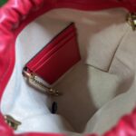 Gucci Women GG Marmont Mini Bucket Bag Red Matelassé Chevron Leather Double G – Image 10