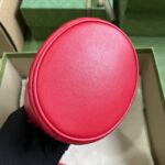 Gucci Women GG Marmont Mini Bucket Bag Red Matelassé Chevron Leather Double G – Image 8