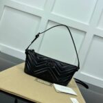 Gucci Women GG Marmont Shoulder Bag Black Matelassé Chevron Leather - Bild 2