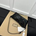 Gucci Women GG Marmont Shoulder Bag Black Matelassé Chevron Leather - Bild 5