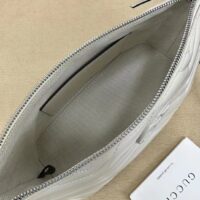Gucci Women GG Marmont Shoulder Bag White Matelassé Chevron Leather (10)