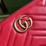 Gucci Women GG Marmont Small Shoulder Bag Red Matelassé Chevron Leather - Image 7
