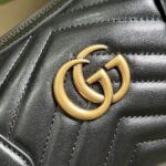 Gucci Women GG Marmont Small Top Handle Bag Black Matelassé Chevron Leather - Image 6