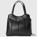 Borsa a tracolla piccola Gucci GG Petite GG da donna in pelle nera con doppia G