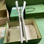 Gucci Women GG Petite GG Small Tote Bag White Leather Double G - Imagen 10