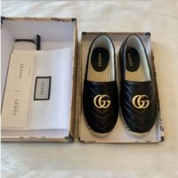 Gucci Women GG Shoes Espadrilles Leather Loafer Low Heel-Black (6)