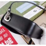 Gucci Women Petite GG Small Shoulder Bag Black Leather Double G - immagine 6