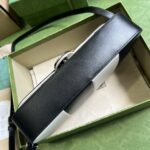 Gucci Women Petite GG Small Shoulder Bag Black White Leather Double G - Bild 6